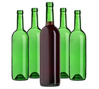 KADAX Lot de 10 bouteilles de vin vides en verre sans bouchon pour vin, liqueurs et spiritueux - 750 ml - Bouteilles à remplir - Bouteilles de liqueur en verre (vert)