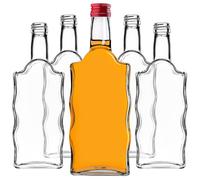 KADAX Lot de 10 bouteilles en verre - 200 ml - Bouteilles vides avec bouchon à vis - Petites bouteilles de liqueur à remplir - Bouteilles de vin en verre - Bouteilles décoratives (rouge)