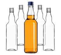 KADAX Lot de 10 bouteilles en verre à remplir - 500 ml - Bouteilles de liqueur vides avec bouchon à vis - Bouteilles pour liqueur, spiritueux (bleu)