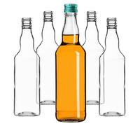 KADAX Lot de 10 bouteilles en verre à remplir - 500 ml - Bouteilles de liqueur vides avec bouchon à vis - Bouteilles pour liqueur, liqueur, eau-de-vie - Vert