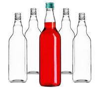 KADAX Lot de 10 bouteilles en verre à remplir - 700 ml - Bouteilles de liqueur vides avec bouchon à vis - Bouteilles pour liqueur, spiritueux (vert)