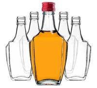 KADAX Lot de 10 bouteilles en verre de 250 ml avec bouchon à vis, vides, à remplir, petites bouteilles d'alcool, bouteilles de jus de fruits, rouges