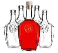 KADAX Lot de 10 bouteilles en verre de 500 ml avec bouchon en liège - Bouteilles vides à remplir - Bouteilles à liqueur en verre - Bouteilles d'alcool pour liqueur, huile et vinaigre