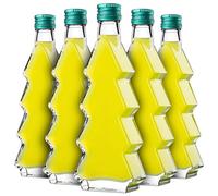 KADAX Lot de 10 bouteilles en verre en forme de sapin de Noël, 200 ml, avec bouchon à vis vert - Bouteilles vides à remplir avec liqueur & eau-de-vie, idéal pour Noël & comme cadeau