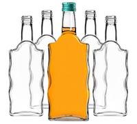 KADAX Lot de 10 bouteilles en verre vides 500 ml avec bouchon à vis, petites bouteilles de liqueur à remplir, bouteilles de vin en verre, bouteilles décoratives (Vert)