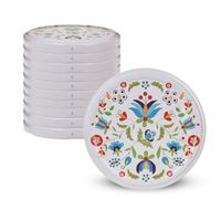 KADAX Lot de 10 couvercles à visser - Diamètre : 82 mm - En métal - Avec 6 dents d'encliquetage - Couvercle de rechange pour les bocaux à conserve - Motif fleurs