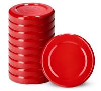 KADAX Lot de 10 Couvercles à Visser Fi43 mm en Métal pour Bocaux de 40 ml - Rechange Avec 4 Dents à Clipser pour Bouteilles (Rouge)