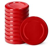 KADAX Lot de 10 couvercles à visser pour bocaux, fi, 38 mm, couvercles à visser en métal, pour bocaux de conserve, bouteilles et bocaux en verre, rouges K5128