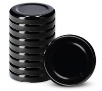 KADAX Lot de 10 couvercles Twist-Off Ø43 mm Noir - Couvercles de Rechange en métal pour bocaux 40ml & Mini bocaux - Fermeture hermétique pour confitures, Miel & épices