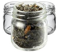 KADAX Lot de 10 mini bocaux ronds en verre de 40 ml, avec couvercle, pour dégustation, confiture, petits pots à miel, bocaux ronds (10 pièces, sans couvercle)