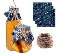 KADAX Lot de 10 napperons décoratifs avec cordon en jute pour bocaux à confiture, napperons en papier (étoiles)