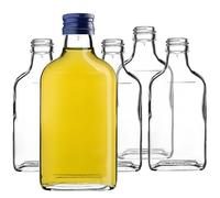 KADAX Lot de 10 petites bouteilles en verre de 200 ml avec bouchon à vis, flacons vides à remplir, mini bouteilles pour liqueur et eau de vie (Bleu)