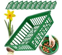 KADAX Lot de 10 pots de culture pour bulbes de fleurs, bacs de culture en plastique pour plantes potagères, bacs de culture pour bulbes de printemps en 2 formes (28x26 cm)