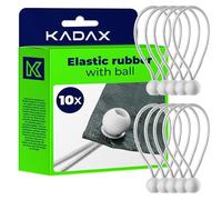 KADAX Lot de 10 supports de bâche, en caoutchouc résistant aux intempéries, pour tentes, bâches, trampolines, caravanes (blanc/balles/10 pièces)