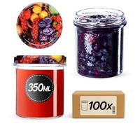 KADAX Lot de 100 bocaux en verre avec couvercle à visser fi82 mm, bocaux de conservation pour champignons, confitures, miel, pots à confiture avec couvercle, bocaux hermétiques à offrir, pots à vis