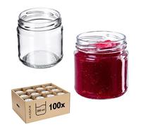 KADAX Lot de 100 bocaux en verre de 200 ml, petits pots en conserve de fruits, confitures et miel, récipients de stockage des aliments (lot de 100)