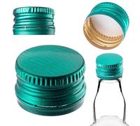 KADAX Lot de 100 Bouchon à vis 28x18mm pour Bouteilles, Bouchon en Aluminium, Fermeture à vis, Couvercle à vis pour Bouteilles de vin, Bouteilles de jus et Bouteilles de Liqueur (Vert)