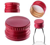 KADAX Lot de 100 bouchons à visser 28 x 18 mm pour bouteilles de vin, de jus et de liqueur, en aluminium, rouge