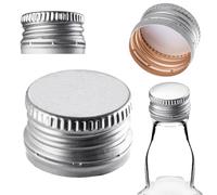 KADAX Lot de 100 bouchons à visser 28 x 18 mm pour bouteilles de vin, de jus et de liqueur, en aluminium, argenté