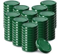 KADAX Lot de 100 couvercles à visser - Diamètre : 53 mm - En métal - Convient pour les bocaux de 115 ml - Avec 4 dents d'encliquetage - Vert