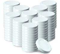 KADAX Lot de 100 couvercles à visser - Diamètre 53 mm - Métal - Bocaux 115 ml - 4 dents d'encliquetage - Conservation - Blanc