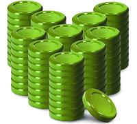 KADAX Lot de 100 couvercles à visser fi43 mm en métal, compatibles avec les bocaux de 40 ml, couvercles de rechange avec 4 dents à clipser, couvercles pour bocaux, bouteilles et bocaux (vert)