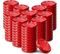 KADAX Lot de 100 couvercles à visser pour bocaux, fi, 38 mm, couvercles à visser en métal, pour bocaux de conserve, bouteilles et bocaux en verre, rouges K5128