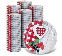 KADAX Lot de 100 couvercles Twist-Off Ø66 mm Rustique - Couvercles de Rechange en métal pour bocaux 200-350ml - Fermeture hermétique pour confitures, Miel & épices