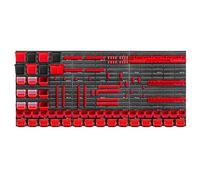 KADAX Lot de 100 Grande étagère murale à outils, système de stockage 174 x 78 cm, en plastique robuste, système modulaire résistant aux UV, plaques murales extensibles, étagère d'atelier (rouge)