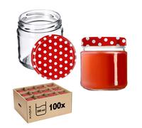 KADAX Lot de 100 Pots en Verre 200ml avec Couvercles Confiture Hermétiques