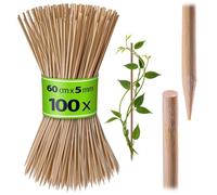KADAX Lot de 100 tiges en bambou 60 cm x 5 mm - Tuteurs en bambou pour plantes - Support pour plants - Tuteurs de fleurs - Tuteurs pour plantes grimpantes (naturel)