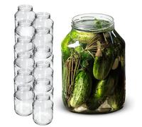 KADAX Lot de 12 bocaux de conservation en verre de 2,5 l, à insérer, grands bocaux de conservation en verre (sans couvercle)