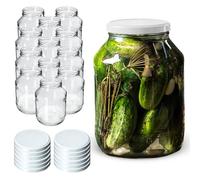 KADAX Lot de 12 bocaux de conservation en verre de 2,5 l avec couvercle à visser de 100 mm de diamètre, pour conserve, conserve, conserve, grand concombre