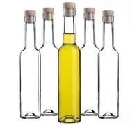 KADAX Lot de 12 bouteilles en verre avec bouchon en liège - Bouteilles à liqueur transparentes à remplir - Bouteilles pour boissons faites maison - Bouteilles de liqueur réutilisables (Belissimo 0,25