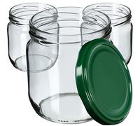 KADAX Lot de 12 pots à confiture avec couvercle à visser, 425 ml, pour confitures, confitures, miel (vert)