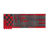 KADAX Lot de 122 Grande étagère murale à outils, système de stockage 232 x 78 cm, en plastique robuste, système modulaire résistant aux UV, plaques murales extensibles, étagère d'atelier (rouge)