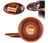 KADAX Lot de 2 Assiette, assiette en argile avec couche de céramique, assiettes résistantes au lave-vaisselle, assiettes plates, assiettes de service pour le petit-déjeuner, les gâteaux, les desse
