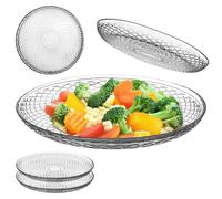 KADAX Lot de 2 assiettes rondes en verre transparent de 30 cm, grandes assiettes de service en verre, idéales comme assiettes à dessert, assiettes plates ou assiettes de présentation