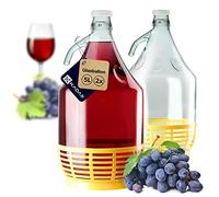KADAX Lot de 2 bonbonne en verre 5L - Ballons de fermentation pour vin, bière & cidre