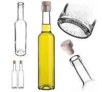 KADAX Lot de 2 bouteilles en verre 250ml avec bouchon en liège - petites bouteilles vides à remplir pour liqueur, schnaps et cadeaux, idéales pour faire maison