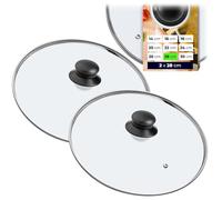 KADAX Lot de 2 couvercles en Verre, Couvercle de Casserole Ø28 cm, résistant à la Chaleur, avec poignée, pour casseroles et poêles, Cuisson Visible et Cuisson avec Peu d’éclaboussures