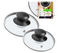 KADAX Lot de 2 couvercles en Verre, couvercles de Casserole Ø16 et Ø18 cm, résistants à la Chaleur, avec poignée, pour casseroles et poêles, Cuisson contrôlée