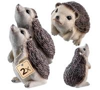 KADAX Lot de 2 figurines de hérisson - 8,3 x 7,8 x 12 cm - En plastique - Résistant aux intempéries - Décoration de jardin - Pour l'extérieur - Automne - Décoration de jardin