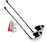 KADAX Lot de 2 Louches à Soupe en Inox 9cm / 125ml, Louche avec Long Manche pour Servir des Potages, Ustensile de Cuisine