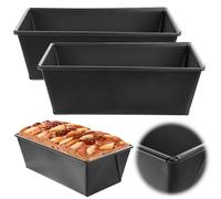 KADAX Lot de 2 moules à gâteau rectangulaires en acier antiadhésif, pour gâteaux, toasts, fromages, brownies, répartition de la chaleur, faciles d'entretien (21 x 11,5 x 7 cm)