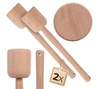 KADAX Lot de 2 presse-choucroute en bois de 31,5 x 6 cm pour fermentation de choucroute