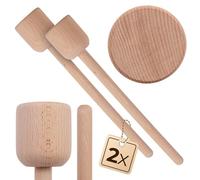 KADAX Lot de 2 presse-choucroute en bois de 40 x 6 cm pour fermentation de choucroute