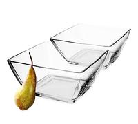 KADAX Lot de 2 saladiers en verre - 18,8 x 13,1 x 8,9 cm - En verre robuste - Passent au lave-vaisselle - Transparent