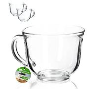 KADAX Lot de 2 tasses à thé avec anse - En verre - 480 ml - Passe au lave-vaisselle - Pour boissons chaudes et froides - Tasse à café, à jus - 480 ml