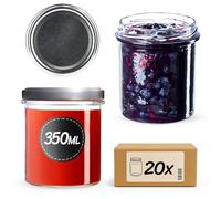 KADAX Lot de 20 bocaux en verre 350 ml avec couvercle à visser Ø 82 mm, bocaux de conservation pour champignons, confitures, miel, pots à confiture avec couvercle, bocaux hermétiques à offrir, pots à
